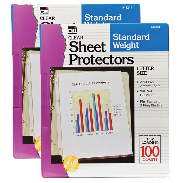 Charles Leonard Sheet Protectors, Standard Weight, Clear, PK200 48241 - main